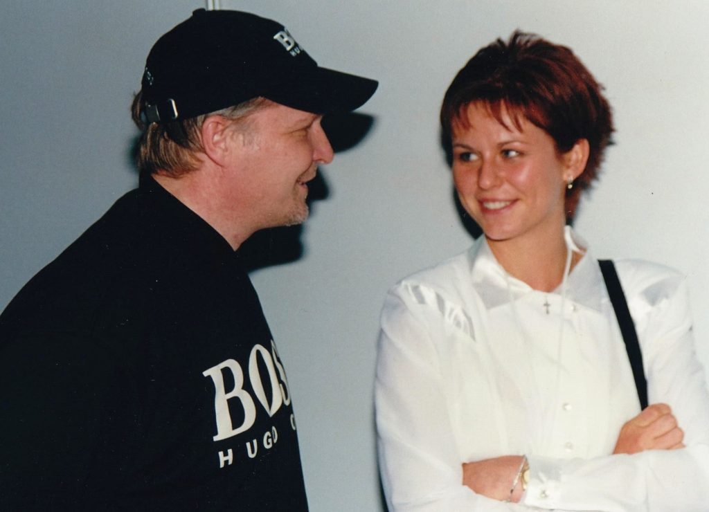 Красноруцкая Лина и Минкевич Анатолий на Кубке Дэвиса Россия-Швейцария 2002