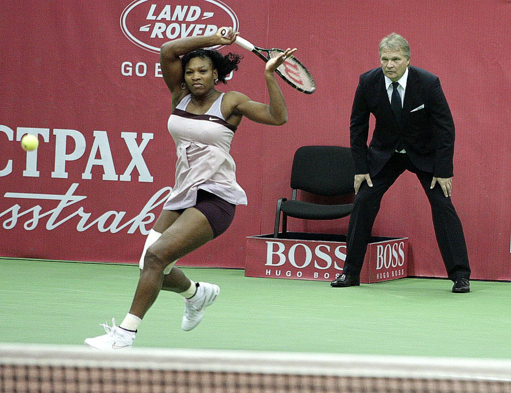 Минкевич Анатолий судья на линии матча с участием Серены Уильямс знаменитой американской теннисистки, королевы мирового тенниса, многократной победительницы турниров Большого шлема 2007 г. 