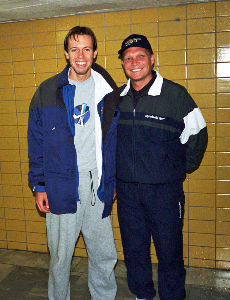 Минкевич Анатолий и Даниэль Нестор канадский теннисист звезда мирового тенниса на международном теннисном турнире ATP-Tour «Кубок Кремля» 3-9 ноября 1997 год 